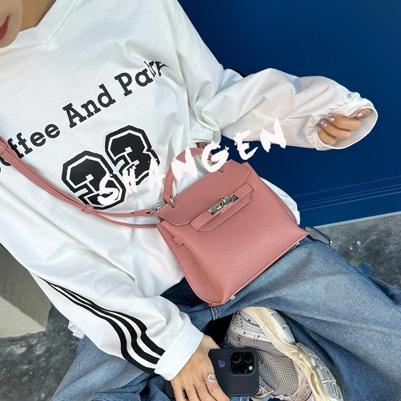 【瑞熙】SK-92578-粉色-23*9*19轻奢时尚女士新款手提单肩斜挎包