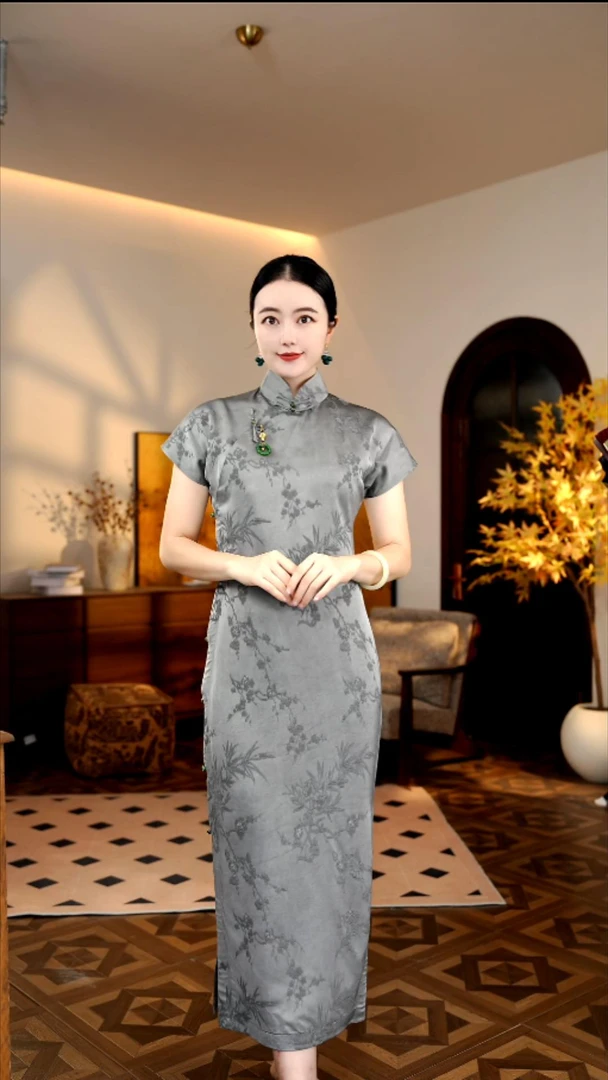 【玉生烟】2025夏款透气复古气质古法全开襟韵味日常款旗袍130CM