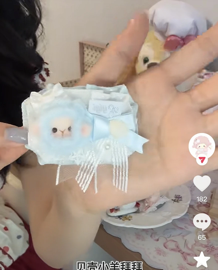 贝壳小羊花边掰掰发夹