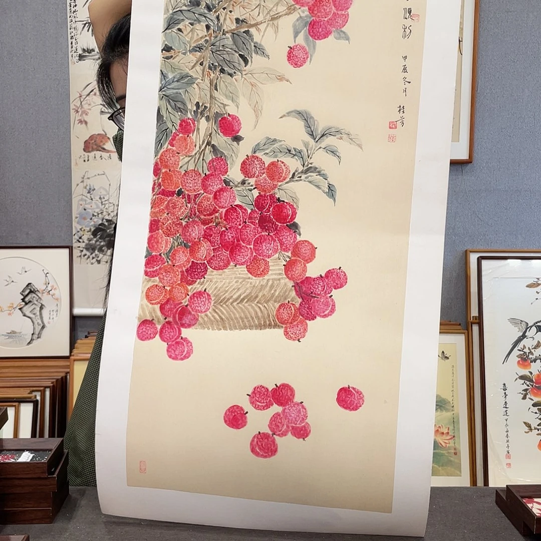 书法手绘带框尺寸：53*103