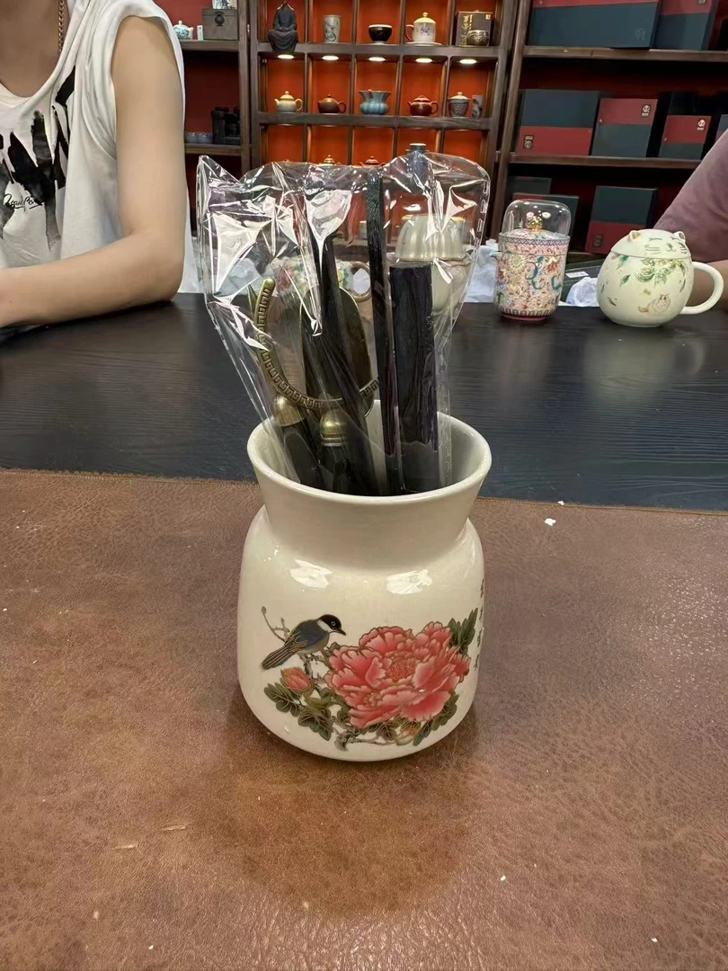 陶瓷牡丹茶道六君子