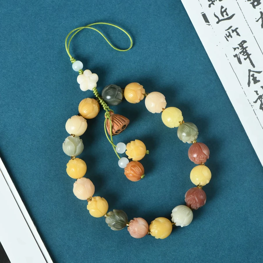 stj085菩提莲花车挂文玩手把件