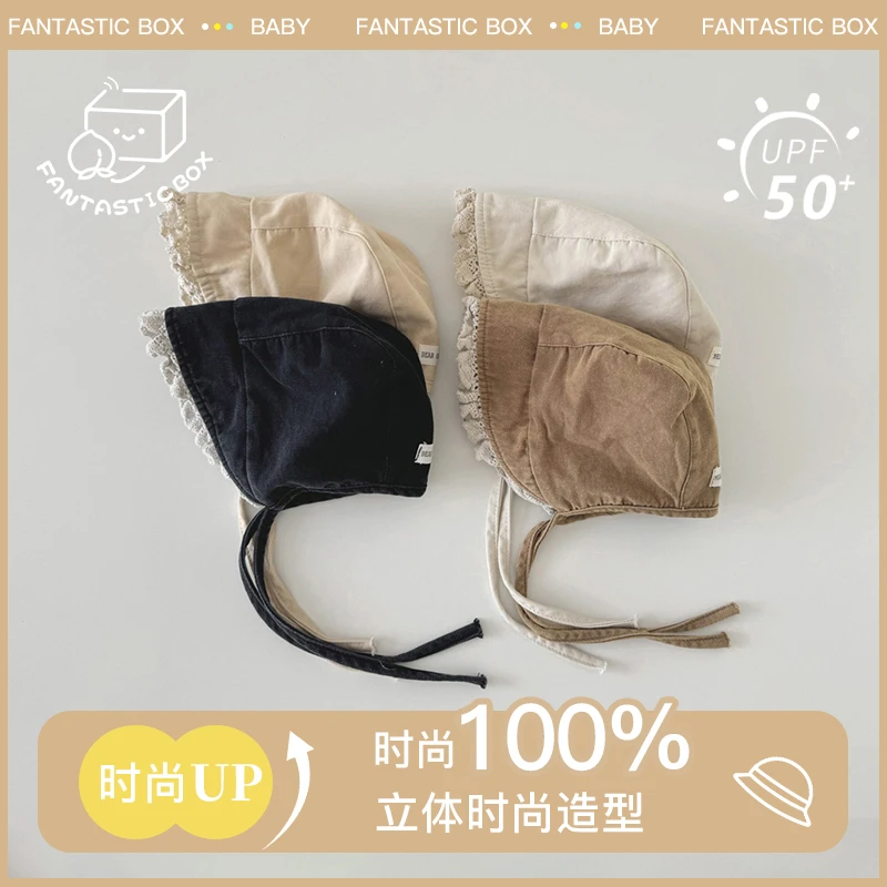 韩国婴儿帽子2025时尚ins小孩防晒帽小清新宝宝遮阳防晒帽