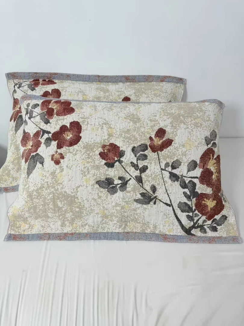 刺玫花罗布麻枕巾52*78