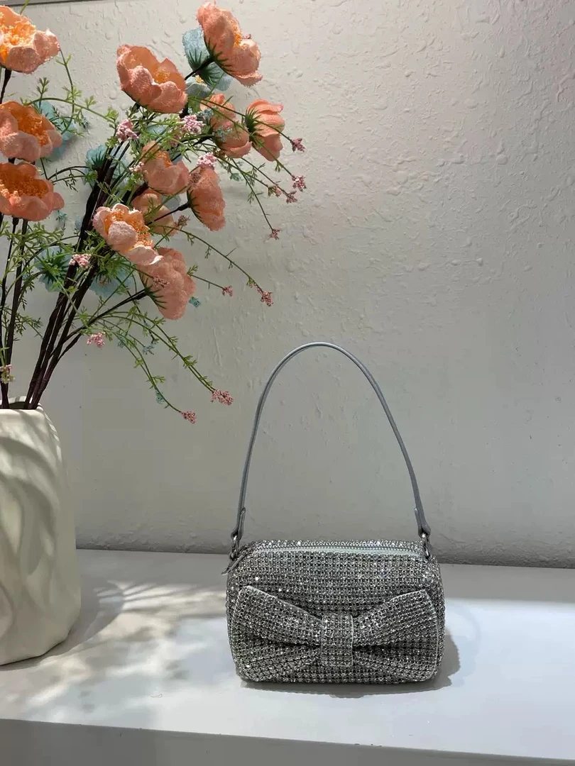 新款满钻欧美风小蝴蝶手提包小香风闪闪潮流百搭单肩斜挎女士包
