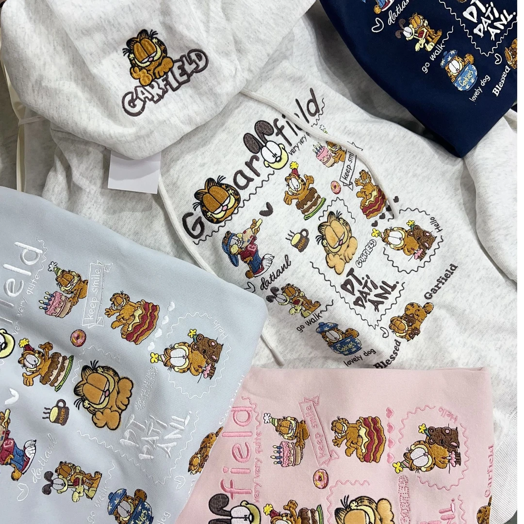 v6728#加菲猫生日蛋糕连帽卫衣 春款 不加绒