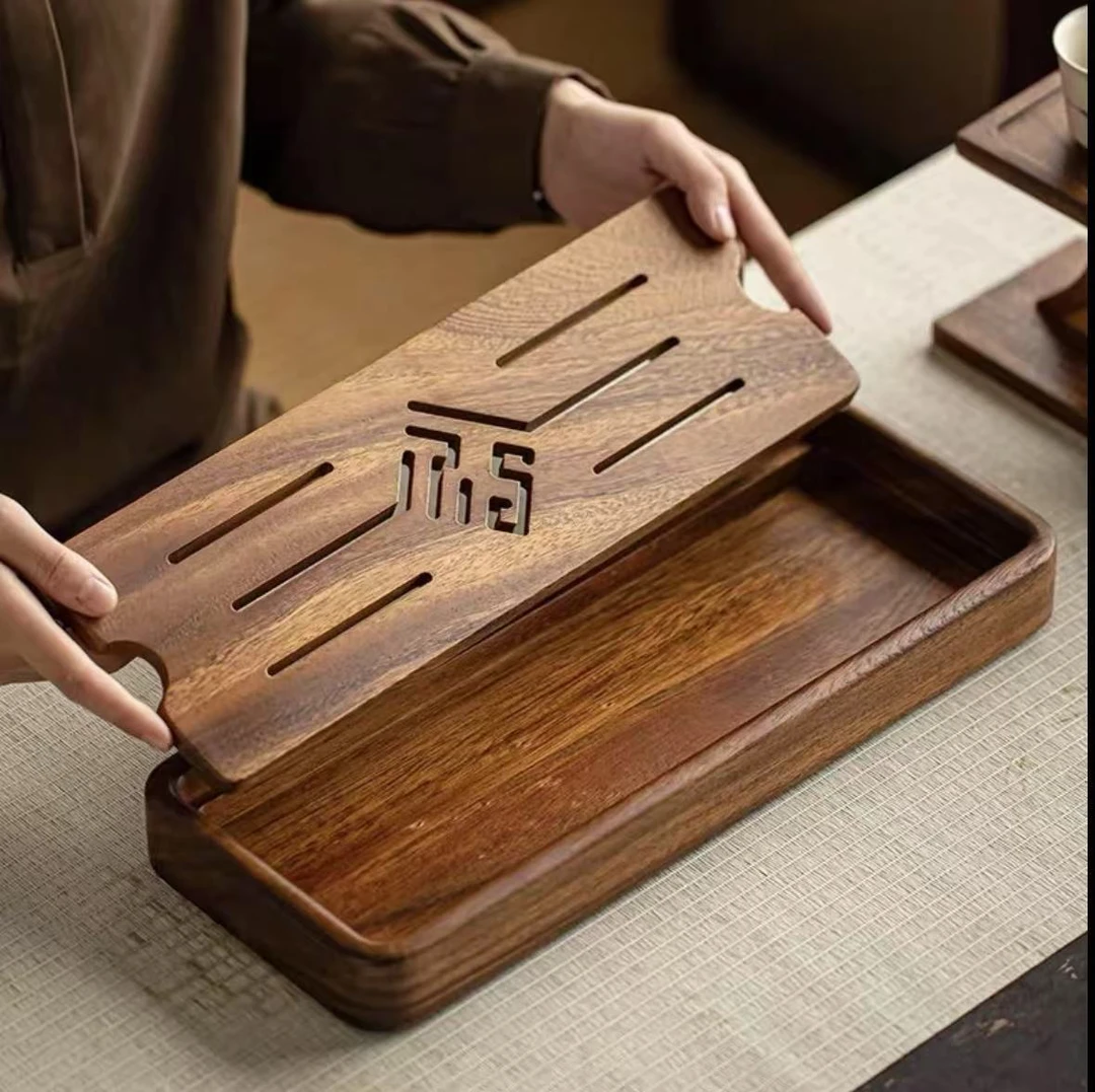 南美胡桃木福气储水茶盘沥水小型茶台干泡茶托盘38*15*4