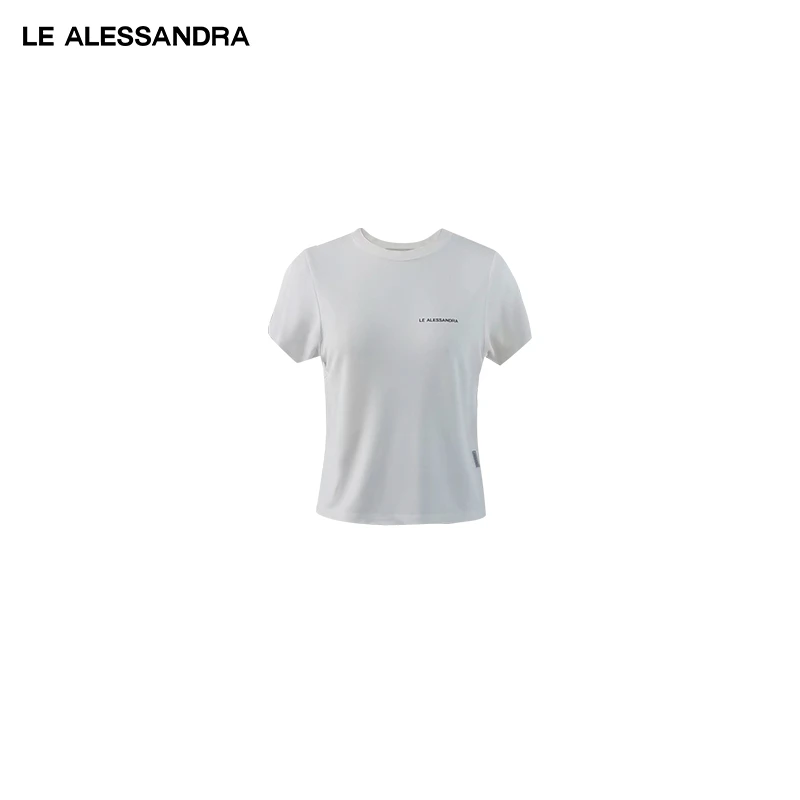 品牌直营 LE ALESSANDRA “老钱风格”冰沙凉感抗皱圆领垂感T恤上衣