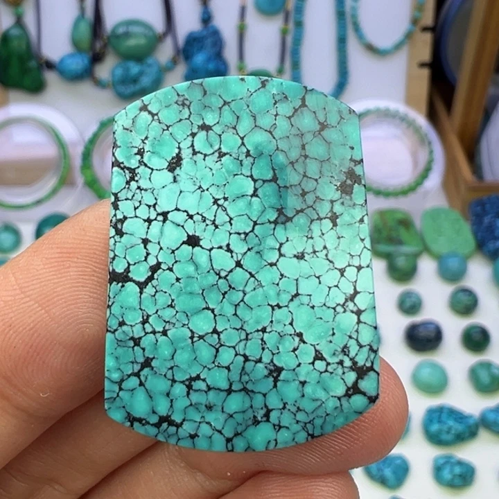 云盖高瓷蓝网花无事牌