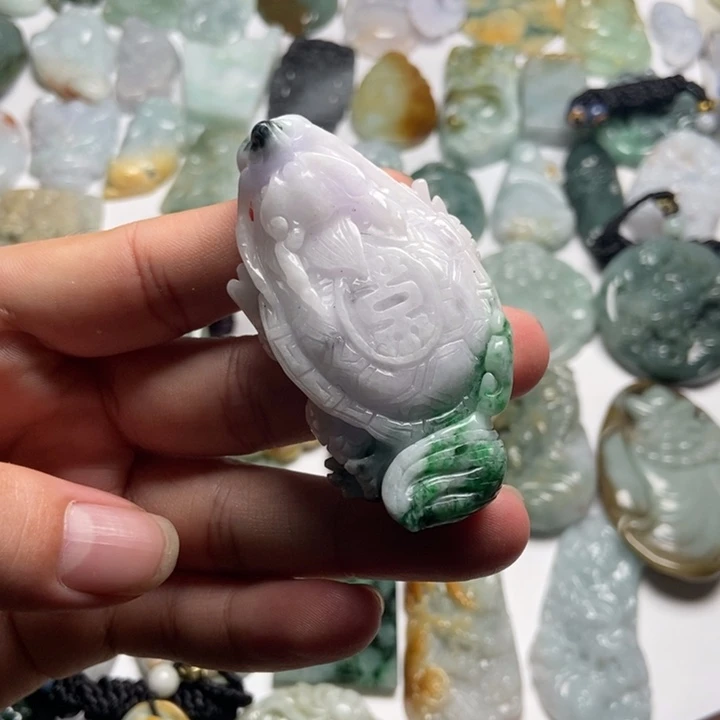 翡翠未镶嵌颈饰龙龟65