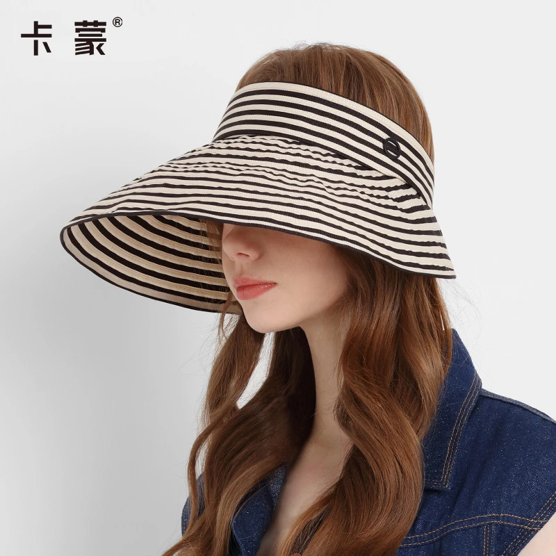 卡蒙 UPF50+春夏百搭盘边防晒帽透气沙滩空顶帽 女款