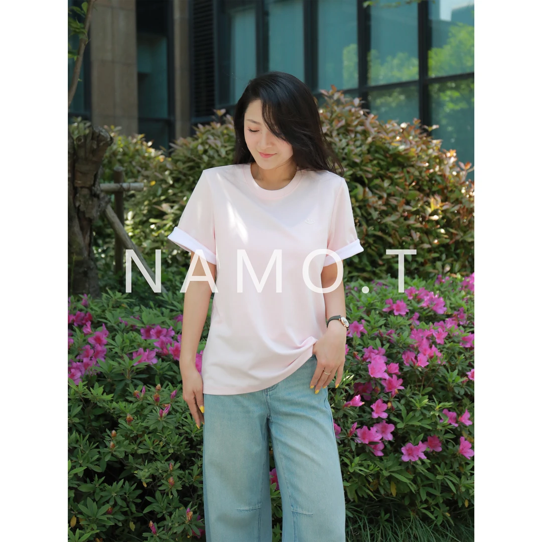 NAMO.T时尚休闲撞色袖笑脸T恤NH311C263