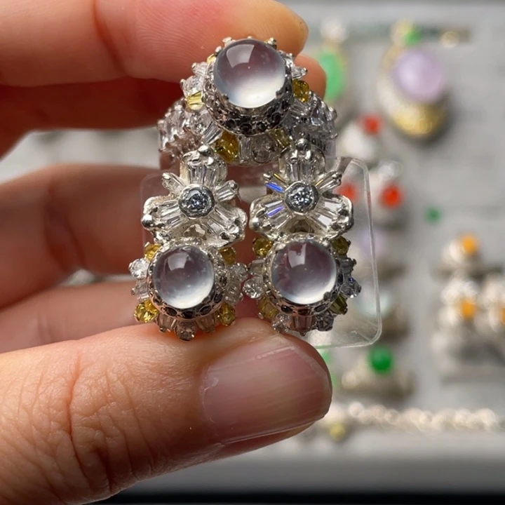 定制翡翠未镶嵌白冰套装