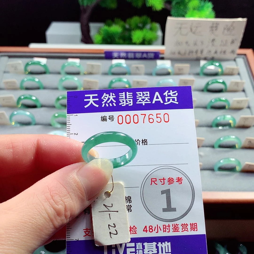 翡翠戒指未镶嵌淡**水21号