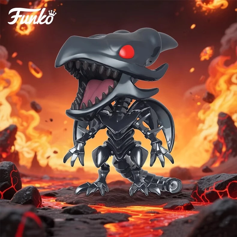Funko游戏王卡牌真红眼黑龙 凶暴龙族黑炎弹周边手办摆件公仔礼物