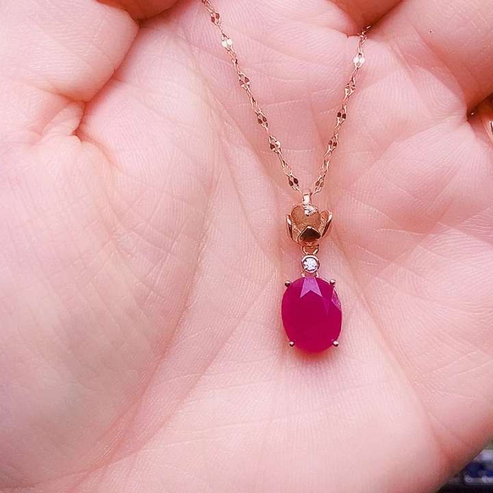 银S925镶嵌颈饰红宝石