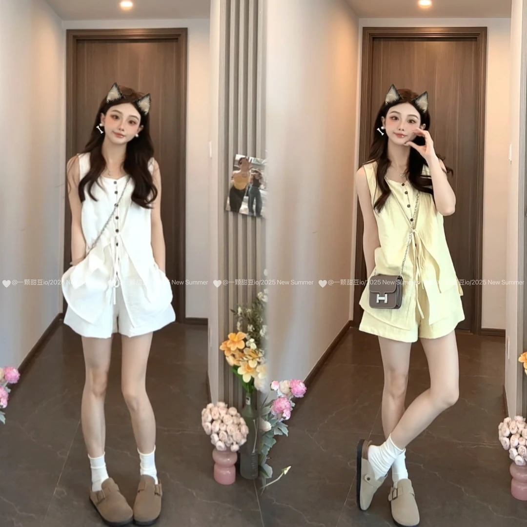 韩系风老钱风休闲风韩版时尚套装短裤显瘦洋气韩系2618