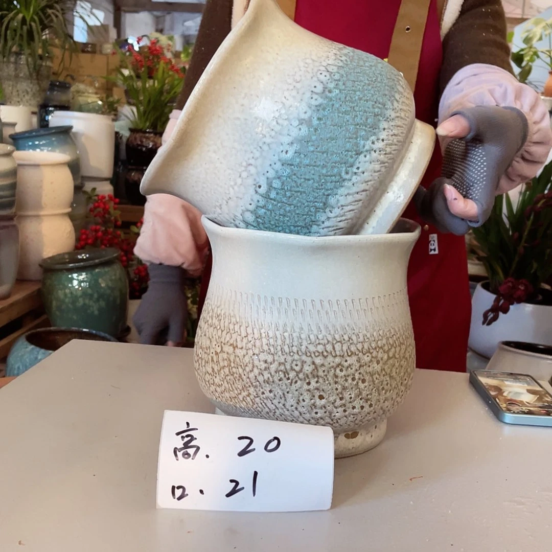 紫砂花盆高度20口径21