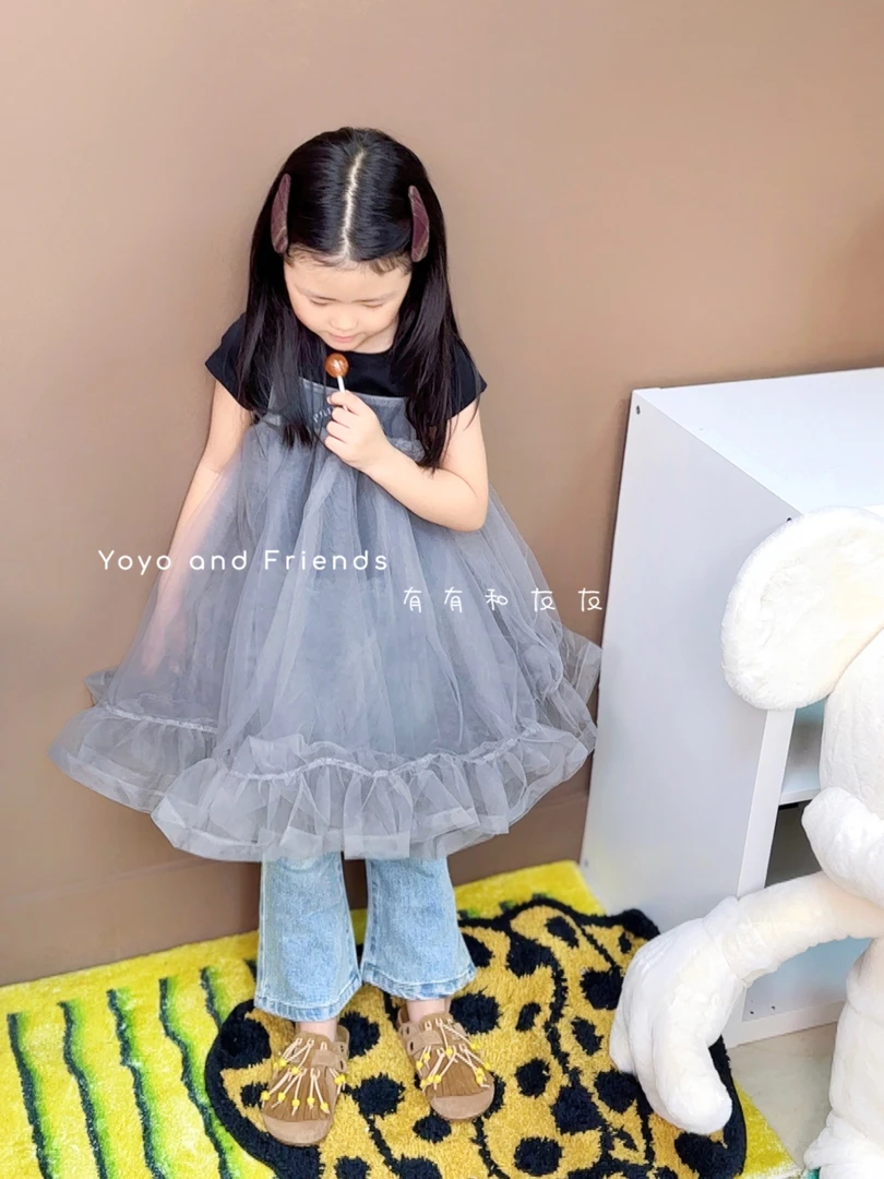 有有家·儿童高品质春夏款韩系超百搭女童超美叠穿吊带网纱公主裙