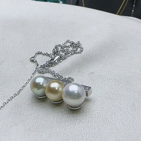 海水珍珠颈饰银S925镶嵌大****？