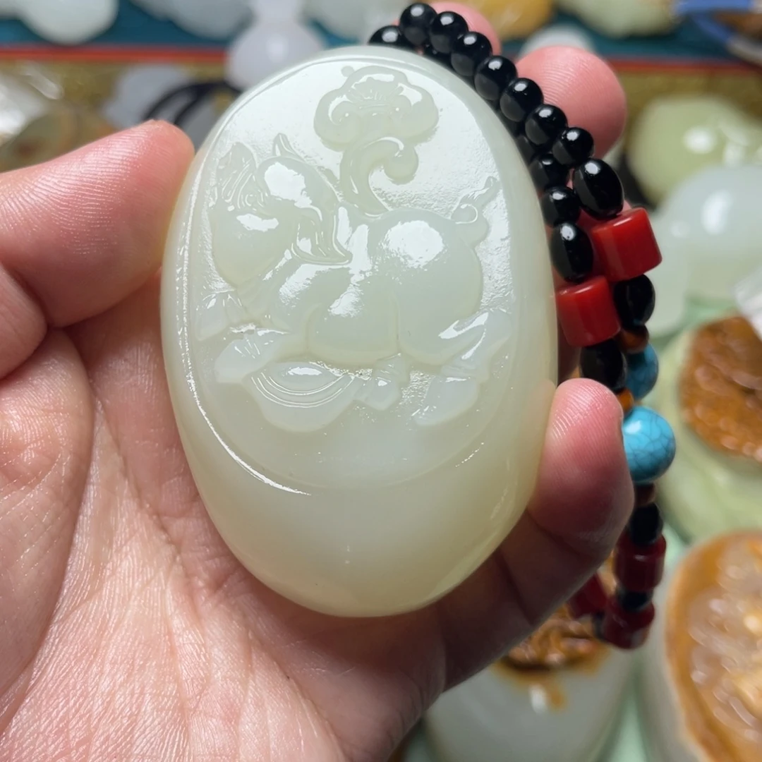 石材天然方解石手把件不退换