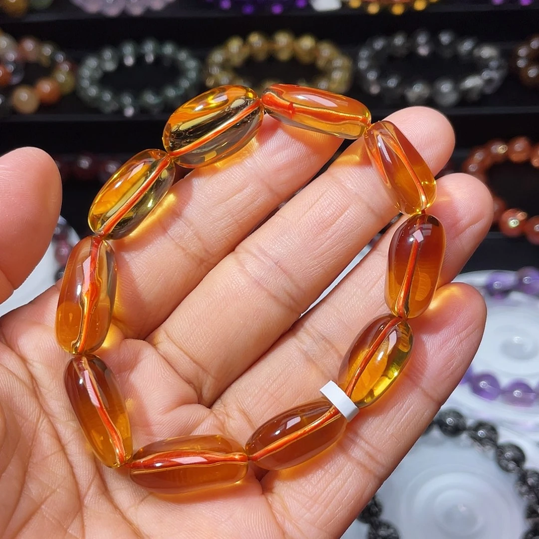 手链水晶未镶嵌巴西毕业级金红料