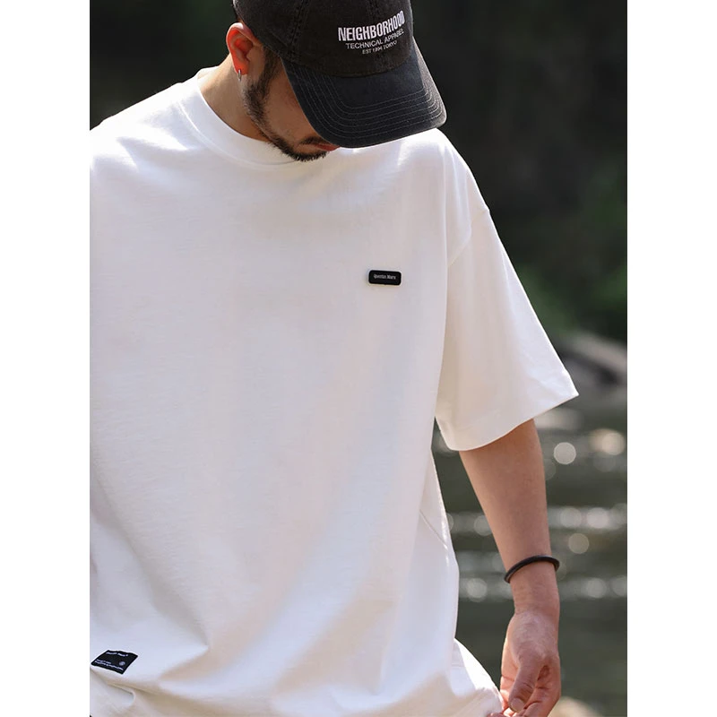 QuentinMarx男士重磅短袖T恤320g纯棉宽松休闲半袖潮牌t大码夏季