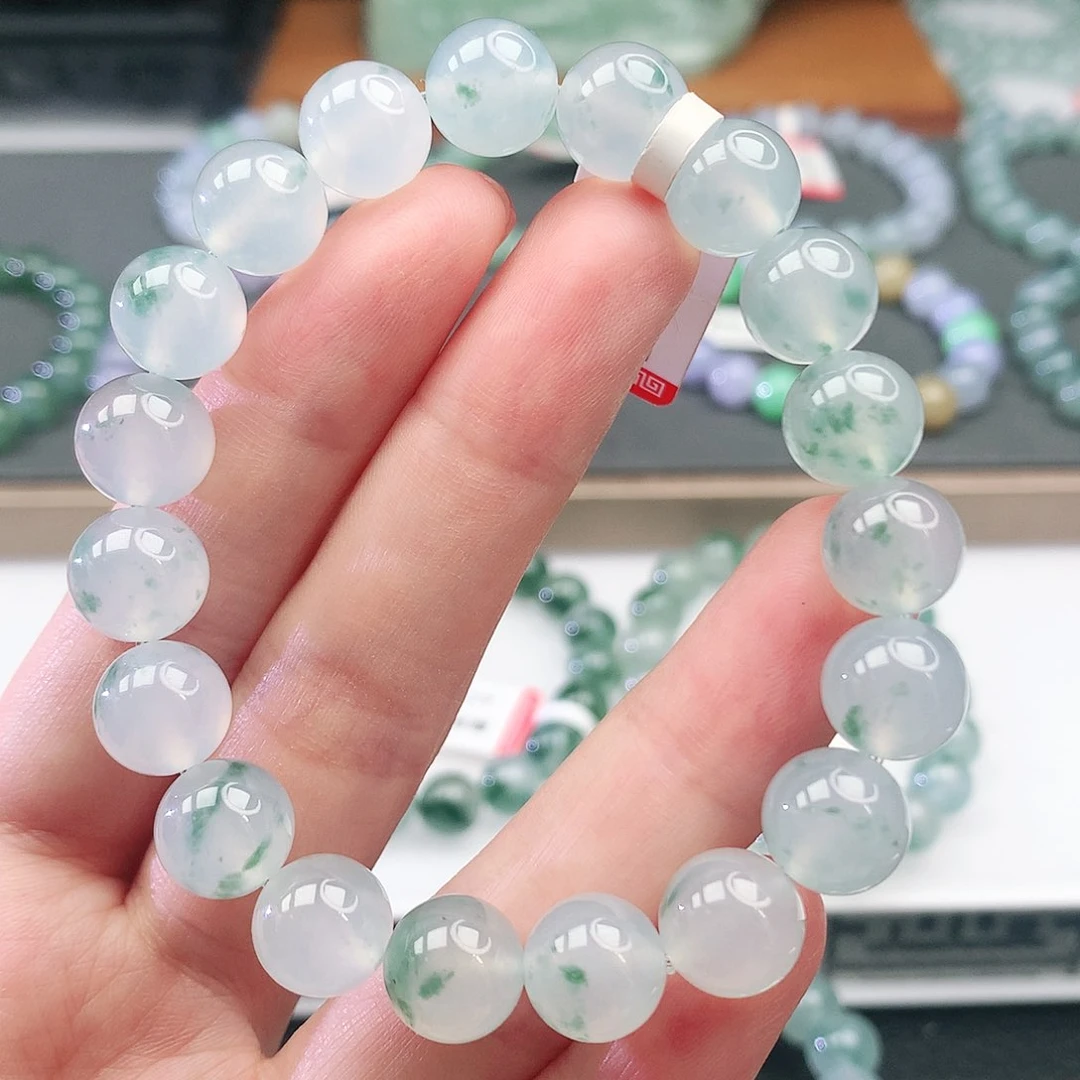 未镶嵌手链翡翠水**润翡翠10mm