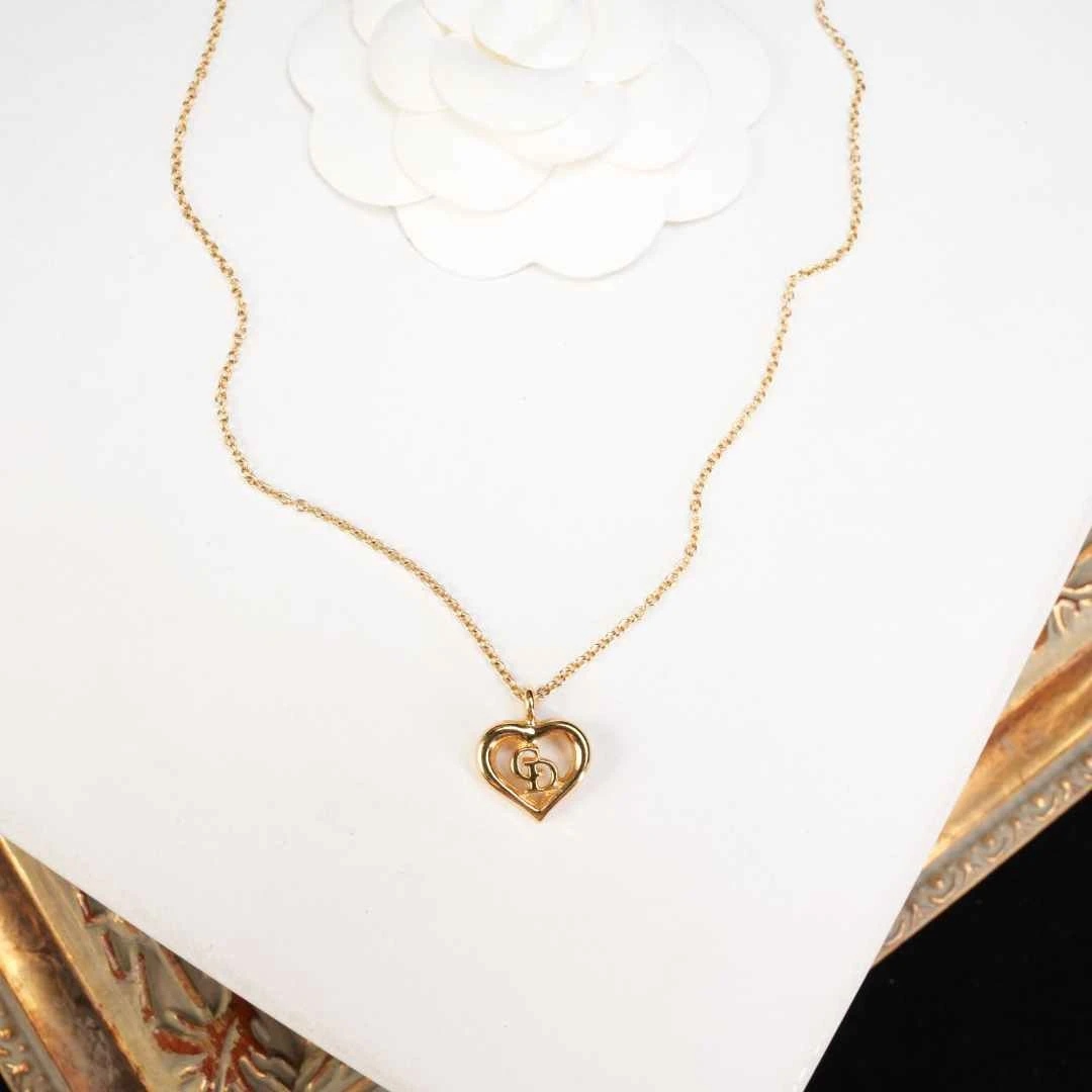 95新 DIOR/迪奥 柚礼中古/迪奥桃心cd项链lz409493