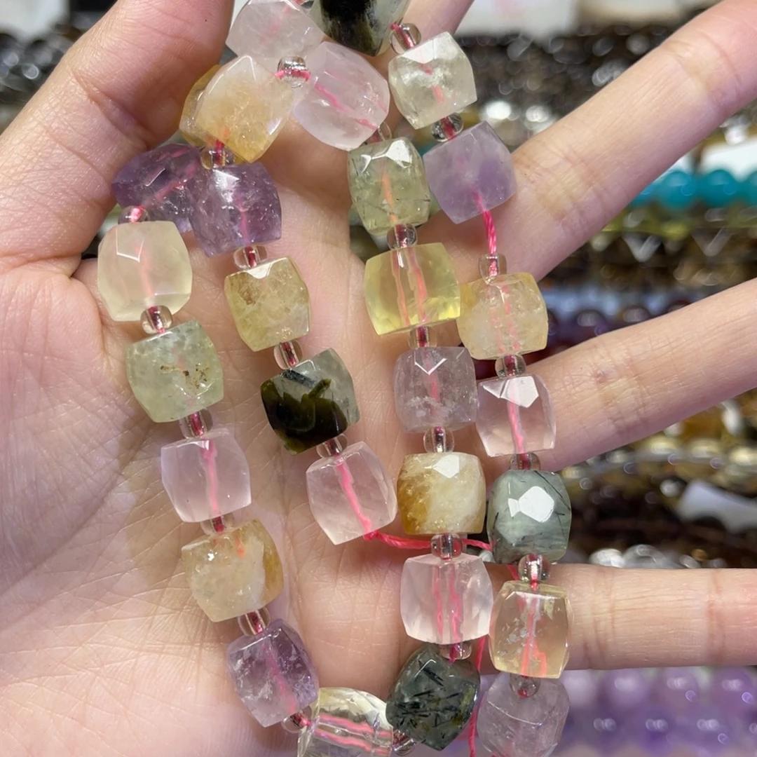 水晶颈饰未镶嵌天然多宝水晶卡10长条38厘米