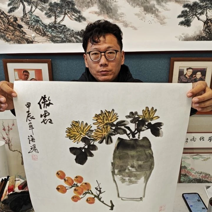 国画贾海瑞老师现场定制