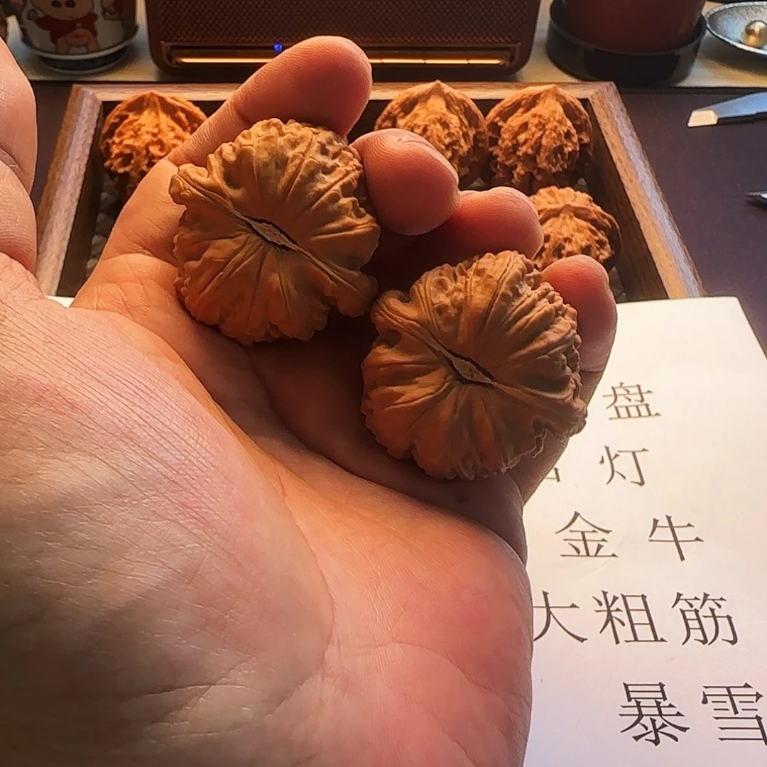 墨***玉把件文玩核桃闷白