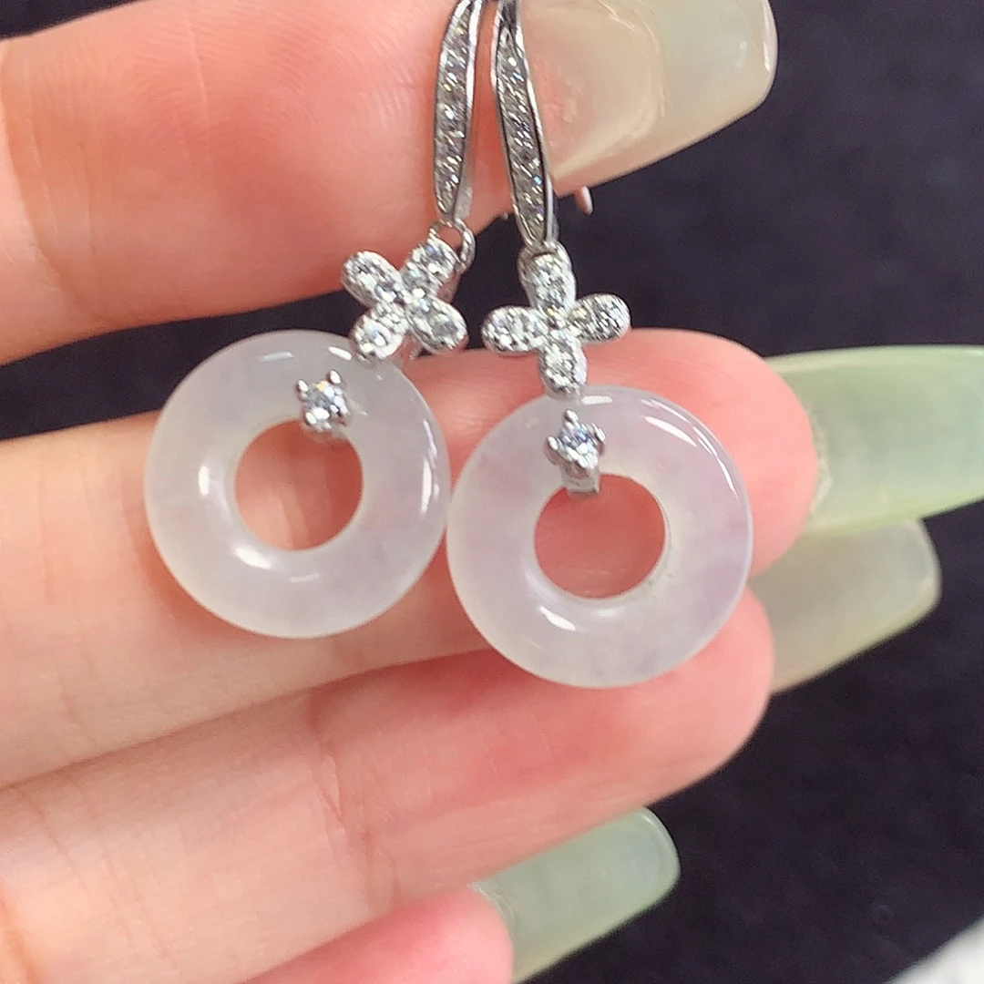 翡翠戒指未镶嵌甜甜圈耳环