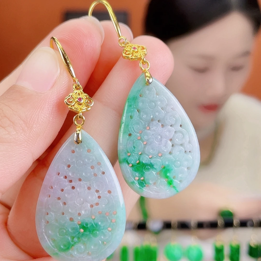 翡翠未镶嵌耳饰饰品