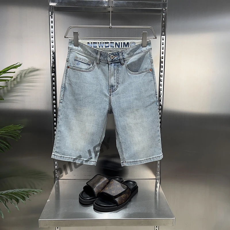 【五分裤】夏季男士新款牛仔中裤直筒薄款美式休闲时尚潮流百搭舒适