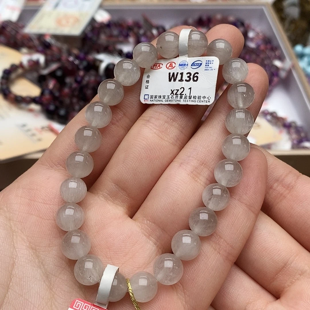 水晶手串未镶嵌周***?W136白兔毛8+