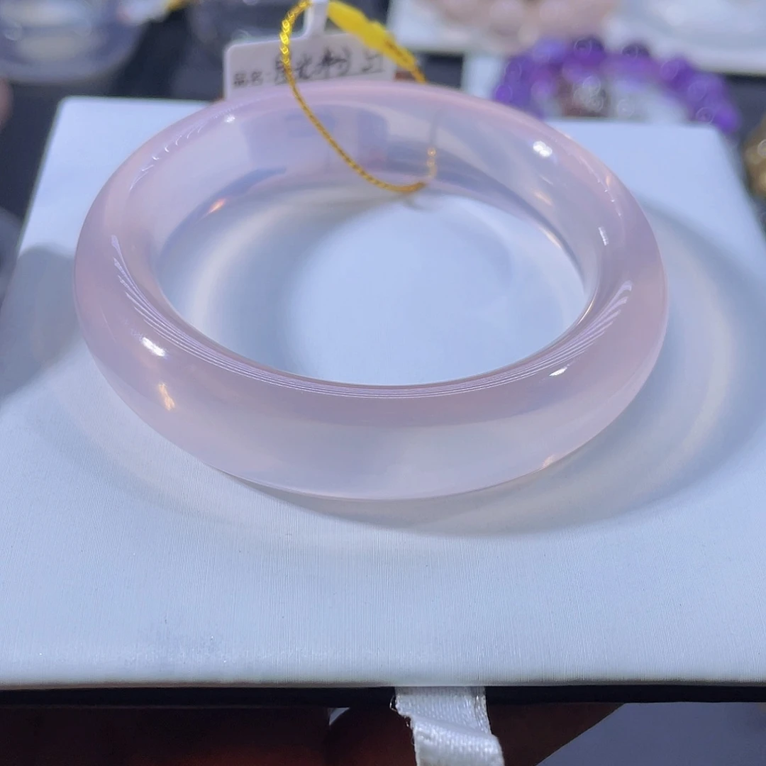 水晶手镯未镶嵌天然星光粉水晶51圈