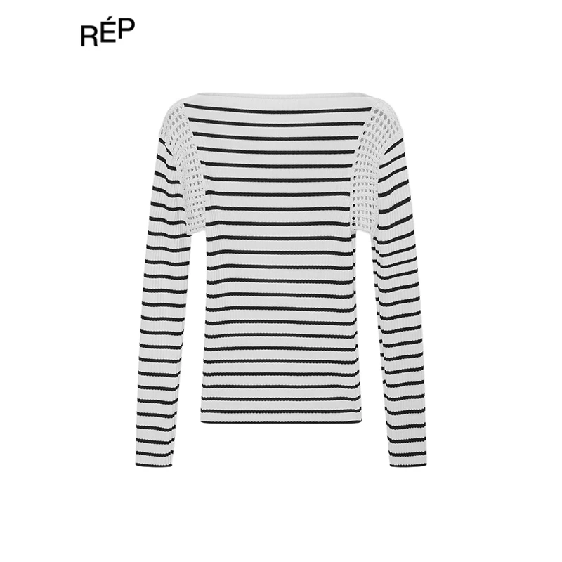 REP-IMMI设计师品牌漂白条纹镂空长袖上衣 25SS女装买手店