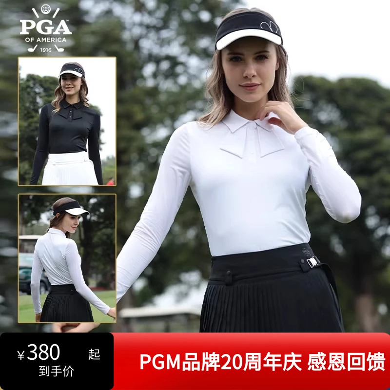 2026高尔夫女装春夏冰丝长袖polo服装女士网球衫上衣短裙衣服套装