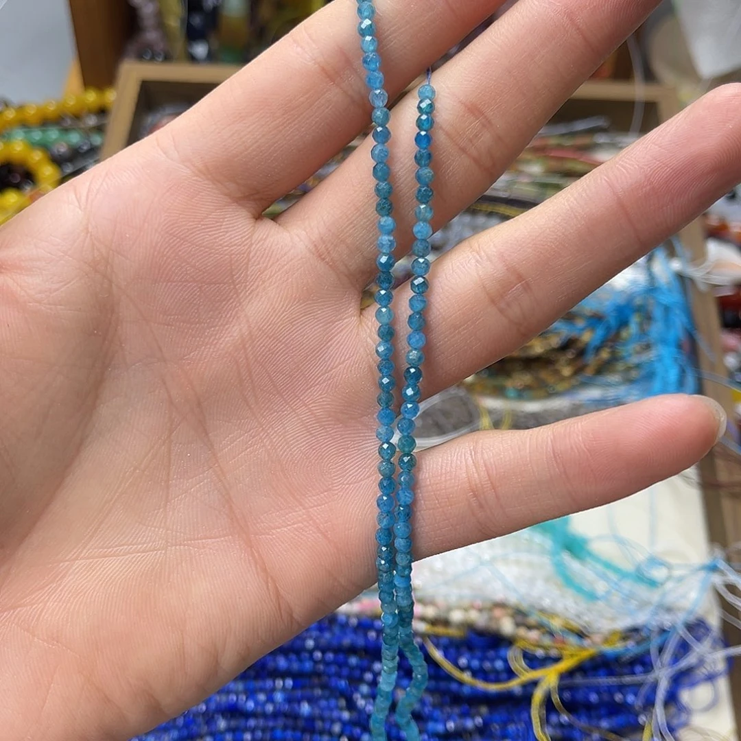 玛瑙/玉髓未镶嵌珠宝半成品卡3蓝磷辉切面一条