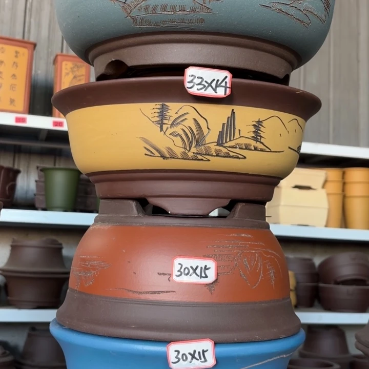 紫砂花盆100-4。