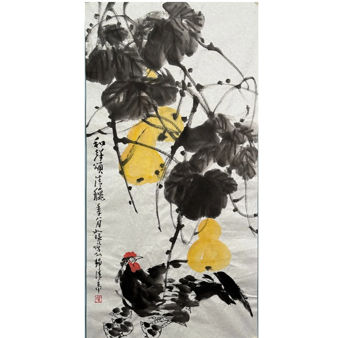 S-0241 崔老 花鸟 136*68cm