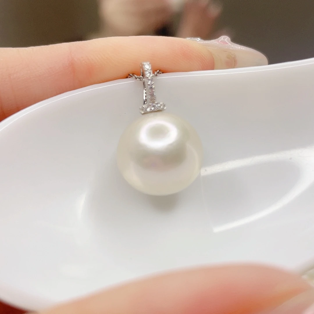 淡水珍珠银S925镶嵌吊坠(不含链)