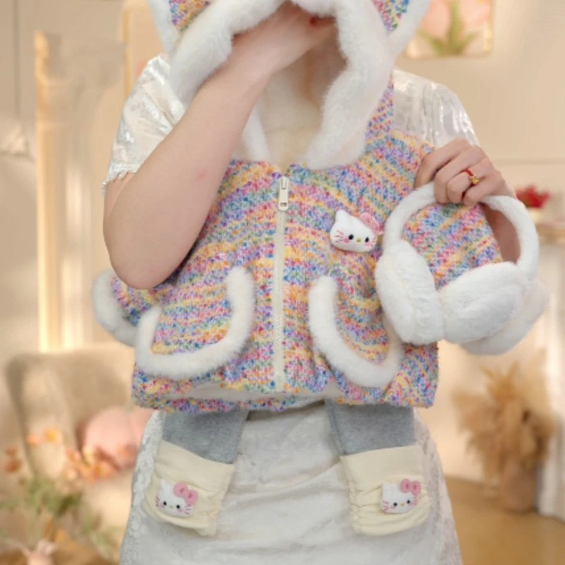 新疆西藏包邮女童冬装新款可爱加厚连帽短外套棉衣女宝宝韩版加绒