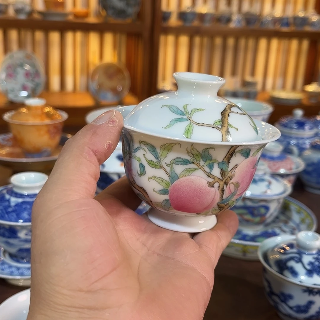 錡镇堂手工手绘盖碗