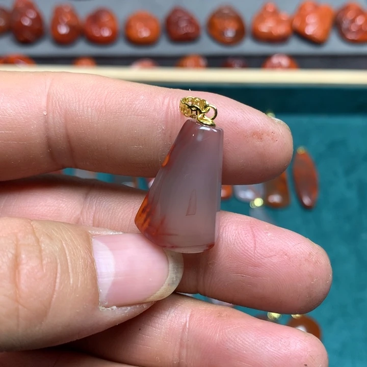 南红玛瑙吊坠(不含链)银S925镶嵌