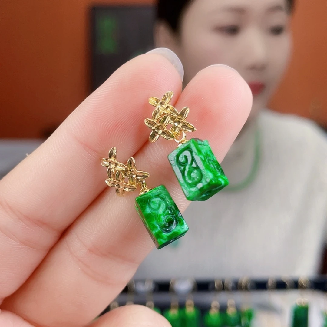 翡翠未镶嵌耳饰饰品