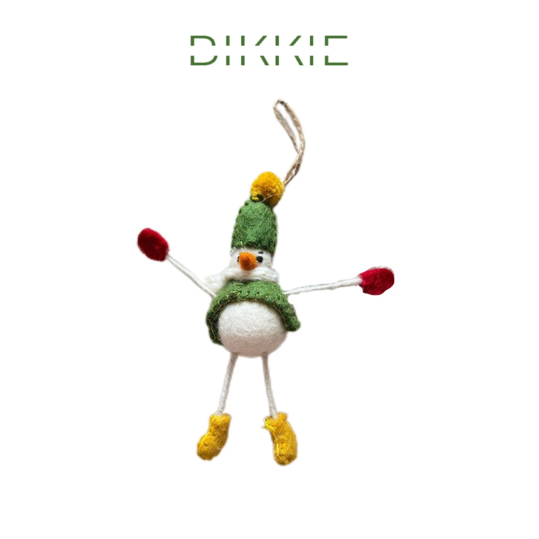 BIKKIE火柴雪人尼泊尔手工羊毛毡挂件可爱卡通包挂饰钥匙扣包挂