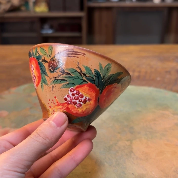 柴烧纯手工手绘陶瓷