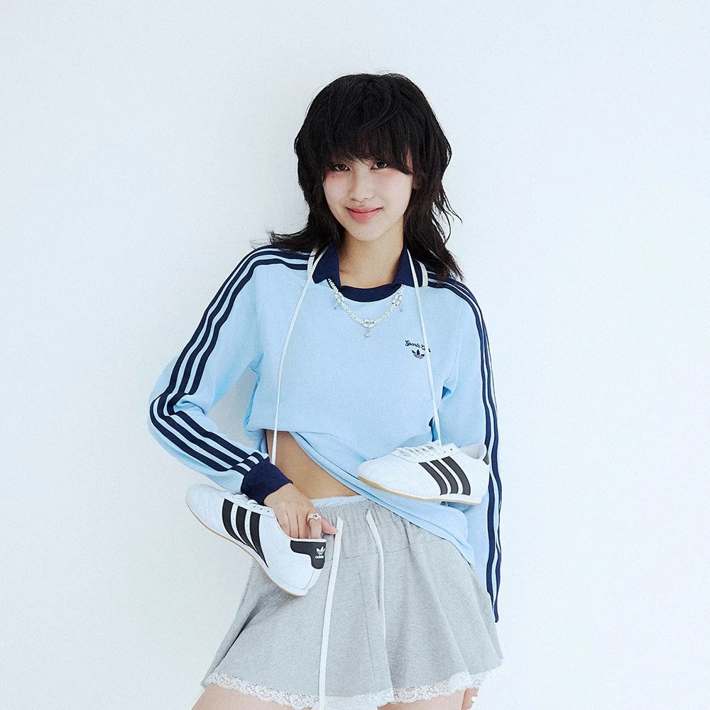 adidas阿迪达斯女子CC LS TEE W流光风针织有领长T恤JM8011